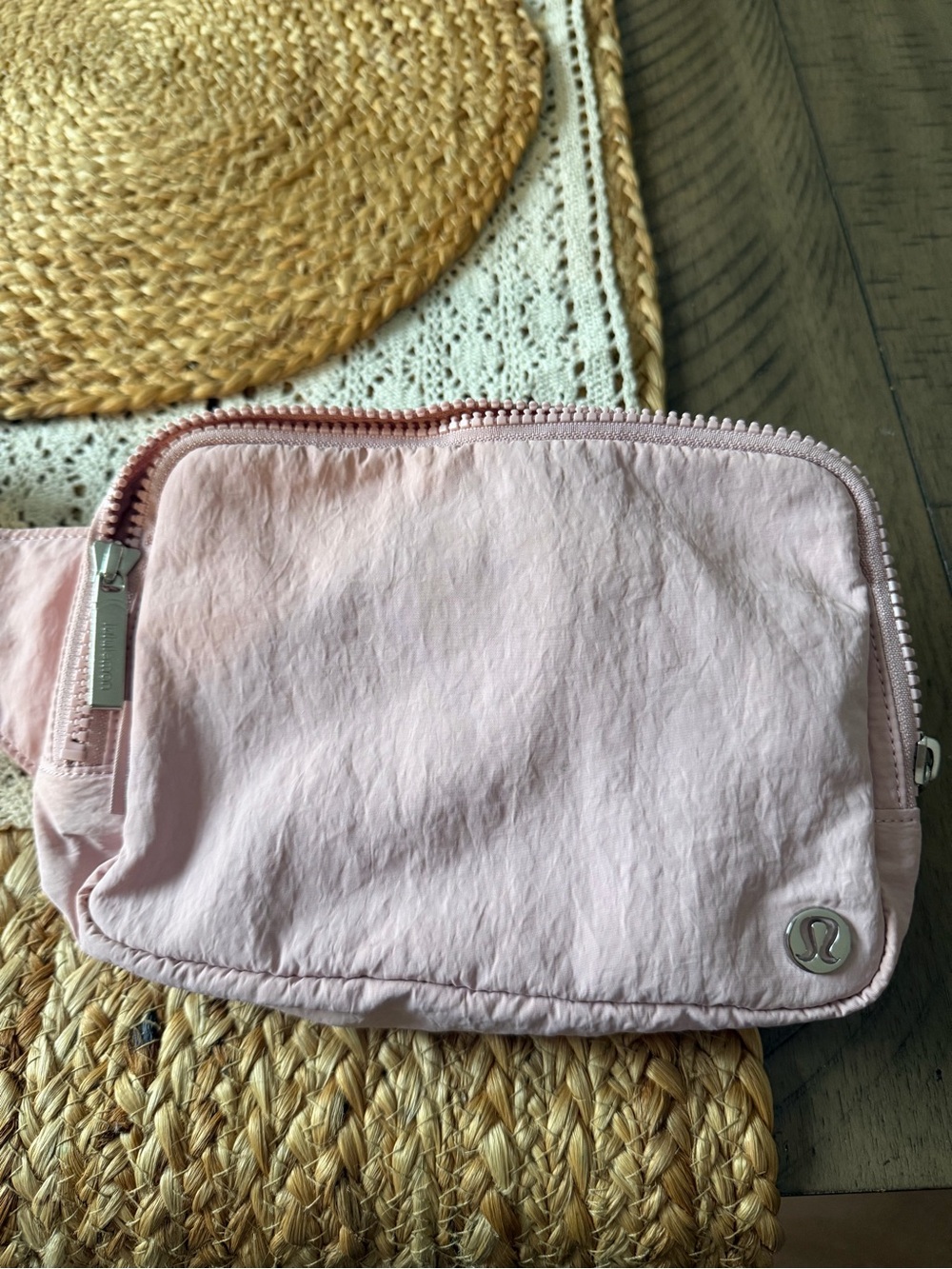 Lululemon blush belt bag.